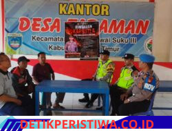 Polres Oku Timur Nelalui Jajarannya Polsek Semendaeai Suku III Giat Melaksanakan Sosialisasi Terkait Karhutla