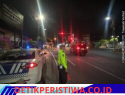 Pastikan Kelancaran Arus Lalulintas, Sat Lantas Polres Karangasem Gelar Patroli Barcode di Jalan A.Yani