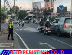 Pastikan Ketertiban dan Kelancaran Arus Lalulintas, Personil Sat Lantas Lakukan Gatur Pagi di Ktl 1 Subagan