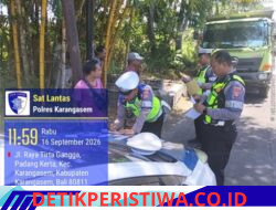 Cegah Parkir Sembarangan, Satlantas Polres Karangasem Terjunkan Unit Turjawali Berikan Tilang Manual kepada Pelanggar Lalulintas di Kawasan Obyek Wisata Tirtagangga