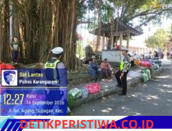 Wujudkan Kamseltibcar Lantas Kondusif, Satlantas Polres Karangasem Gelar Patroli Dialogis di Area Pasar Kesatrian