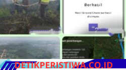 Dengan Sigap Jajaran Kepolisian Polres Oku Timur Cek Titik Hostpot Aplikasi Stop Karhutla Serta Padamkan Api Yang Terjadi, di Wilkum Polsek Cempaka