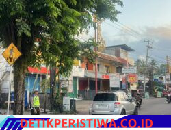 Rutinitas Sat Lantas Polresta Karangasem, Lakukan Gatur Pagi  Seputaran Jalan Gunung Sari Amlapura