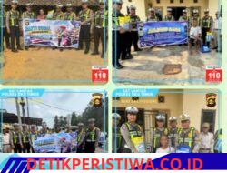 HUT Polantas Ke -71 Sat Lantas Polres Oku Timur Mengadakan Kegiatan Bakti Sosial, di Desa Kota Baru Selatan Martapura. 