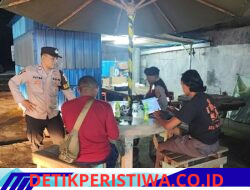 Melalui Giat Blue Light Patrol, Personel Polsek Selat Pantau Situasi Kamtibmas di Desa Pering Sari