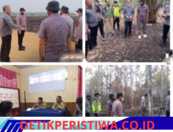 Kapolres Oku Timur Turun Langsung kelokasiMelaksanakan Kegiatan Mitugasi Karhutla, di Wilkum SS III Polres Oku Timur