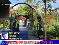 Berikan Rasa Aman dan Nyaman kepada Pengunjung, Sat Lantas Polres Karangasem Berikan Pengamanan di Kawasan Wisata Taman Sukasada Ujung