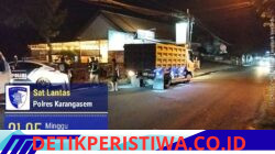 Cegah Lakalantas, Satlantas Polres Karangasem Himbau Para Sopir Truk untuk Tidak Parkir di Bahu Jalan