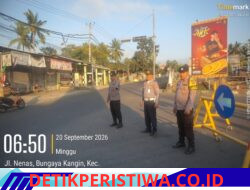 Pastikan Car Free Day Berjalan Lancar, Personel Polsek Bebandem Berikan Pengamanan Akses Jalan Veteran Barat