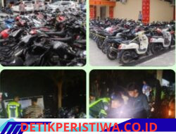 143 Kendaraan, di Amankan Oleh Sat Lantas Polres Oku Timur Saat Mengelar Razia Balap Liar Dan 3C, di Jalan Raya BK 9