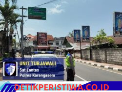 Jaga Kamseltibcar Lantas, Satlantas Polres Karangasem Laksanakan Patroli Dialogis di Jalan Veteran Jalur 11