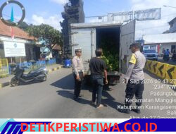 Jaga Stabilitas Keamanan Bali, Personel Polsek Kawasan Pelabuhan Padangbai Perketat Pemeriksaan di Gerbang Timur Pintu Masuk Bali