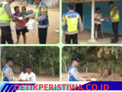 Polres Oku Timur Melalui Polsek Belitang III Melaksanakan Kegiatan Berbagi Sedekah, di Desa Sumber Rejo