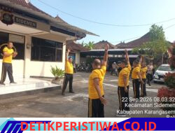 Wujudkan Program GERCEP, Personel Polsek Sidemen Laksanakan Olahraga Pagi Bersama