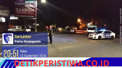 Tekan Angka Lakalantas dan Pelanggaran Lalulintas, Unit Turjagwali Satlantas Polres Karangasem Gelar Patroli Barcode dan Blue Light Patrol 