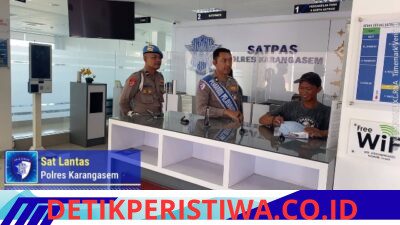 Provos Awasi Pemandu Pelayanan Satpas Polres Karangasem, dalam Memberikan Layanan Prima dan Terpadu kepada Masyarakat