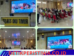 Polres Oku Timur Ikuti Ngaji Kebangsaan Bersama Kapolri Dan K.H Ahmad Bahauddin (Gus Baha) Secara Virtual