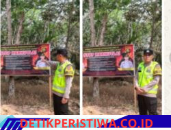 ‎polres Oku Timur Melalui Polsek SS III Giat Melaksanakan Sosialisasi Kepada Masyarakat, Terkait Antisipasi Karhutla Dan Penyebaran Mitigasi Karhutla Serta Pemasangan Banner Karhutla