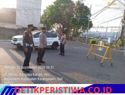 Pastikan Car Free Day Berjalan dengan Lancar, Personel Polsek Bebandem Gelar Pengamanan dan Monitoring di Jalur 11 Veteran Barat