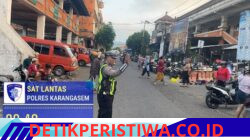 Antisipasi Kemacetan dan Pastikan Kelancaran Arus Lalulintas, Sat Lantas Polres Karangasem Gelar Binluh di Kawasan Pasar Timur Amlapura