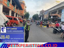 Antisipasi Kemacetan dan Pastikan Kelancaran Arus Lalulintas, Sat Lantas Polres Karangasem Gelar Binluh di Kawasan Pasar Timur Amlapura