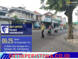Dengan Sepenuh Hati Personil Sat Lantas Lakukan Gatur Pagi di Depan Madrasah Aliyah Negeri Amlapura