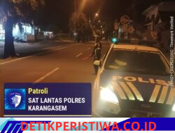 Cegah Lakalantas dan Jaga Ketertiban dalam Berlalulintas, Sat Lantas Polres Karangasem Gelar Patroli Hunting System dan Blue Light di Jalur 11 Jalan Veteran