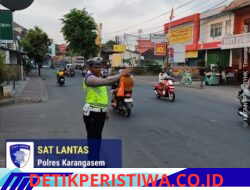 Menjunjung Rasa Tanggungjawab Anggota Lantas Polres Karangasem Rutin Lakukan Gatur Pagi, di Simpang Tiga BTN Taman Asri Karangasem