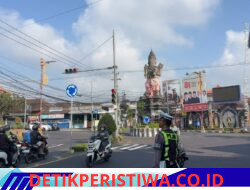 Jaga Ketertiban dan Kelancaran Arus Lalulintas, Personil Lantas Laksanakan Gatur Pagi di Ktl 1 Simpang 4 Subagan