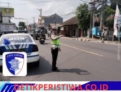Jaga Ketertiban dan Kelancaran Arus Lalulintas, Personil Sat Lantas Polres Karangasem Rutin Lakukan Gatur Pagi di Ktl 1 Subagan