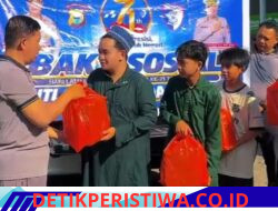 Jelang Hari Jadi Lalu Lintas Bhayangkara ke-71, Ditlantas Polda Sulsel Bagikan Sembako ke Panti Asuhan