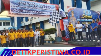 Olahraga Bersama Meriahkan HUT Lalu Lintas Bhayangkara ke-71 di Makassar