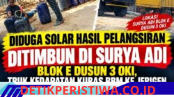 Diduga Solar Hasil Pelangsiran Ditimbun di Surya Adi Blok E OKI, Truk Kedapatan Pindahkan BBM ke Jeriken