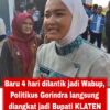 4 Hari Jadi Wabup, Politikus Gerindra Langsung Diangkat Jadi Bupati