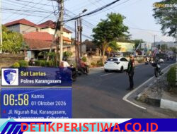 Pastikan Upacara Peringatan Hari Hari Kesaktian Pancasila Berjalan Lancar, Sat Lantas Polres Karangasem Berikan Pengamanan di Jalur Lapangan Tanah Aron