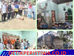 Kepala Desa Srimulyo Meninjau Langsung Lokasi Rumah Warganya Yang Mengalami Musibah Kebakaran, Berikan Semangat Serta Bantuan Kepada Korban