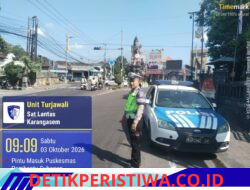 Jaga Ketertiban dan Kelancaran Arus Lalulintas. Personil Sat Lantas Polres Karangasem Laksanakan Gatur Pagi di Ktl 1 Subagan