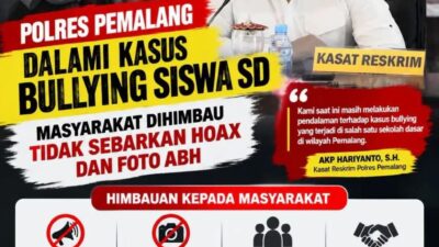 UPDATE KASUS PERUNDUNGAN SDN 01 KEBONDALEM Satreskrim Polres Pemalang Terus Berupaya Melidik