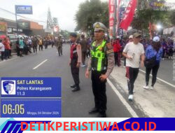 Pastikan Kelancaran Car Free Day,  Sat Lantas Polres Karangasem Amankan Jalur Jalan Veteran