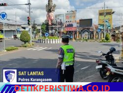 Jaga Ketertiban dan Kelancaran Arus Lalulintas, Sat Lantas Laksanakan Gatur di Ktl 1 Subagan Simpang 4 Catur Muka