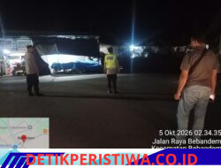 Jaga Kondusifitas Situasi Kamtibmas Wilkumnya, Polsek Bebandem Gelar Patroli KRYD pada Dini Hari