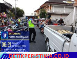 Bangkitkan Kesadaran Masyarakat tertib dalam Berlalulintas, Sat Lantas Polres Karangasem Berikan Binluh di Area Pasar Amlapura