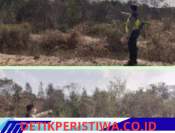 Polsek Cempaka Polres OKU Timur Cek Titik Hotspot Aplikasi Stop Karhutla Polda Sumsel Yang Terjadi, di Wilkumnya