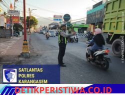 Utamakan Keselamatan Pengguna Jalan, Personil Lantas Melaksanakan Gatur Pagi di Depan Madrasah Aliyah Negeri Amlapura