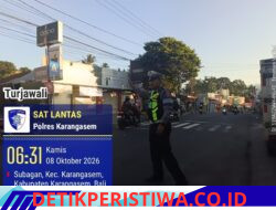 Pastikan Kelancaran Arus Lalulintas, Anggota Lantas Polres Karangasem Laksanakan Gatur Pagi di Simpang Tiga BTN Taman Asri Karangasem