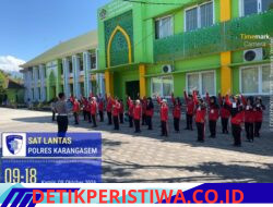 Sat Lantas Polres Karangasem Bangkitkan Kesadaran Tertib Berlalulintas kepada Siswa-siswi MTsN Karangasem, Melalui Program Police Goes To School 