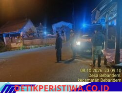 Jaga Kondusifitas Situasi Kamtibmas, Personel Polsek Bebandem Gencarkan Patroli Malam, Melalui Giat Blue Light Patrol 