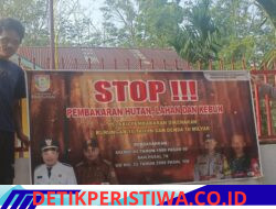 Cegah Karhutla, Bhabinkamtibmas Polsek Betung Sosialisasikan Maklumat Kapolda Sumsel di Desa Air Senggeris