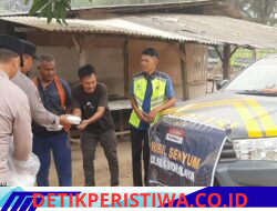 Polsek Indralaya Gelar Sanjo Kamtibmas dan Berbagi Melalui Mobil Senyum di Tanjung Pering