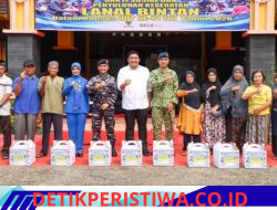 Lanal Bintan Salurkan 300 Paket Sembako Sambut HUT TNI